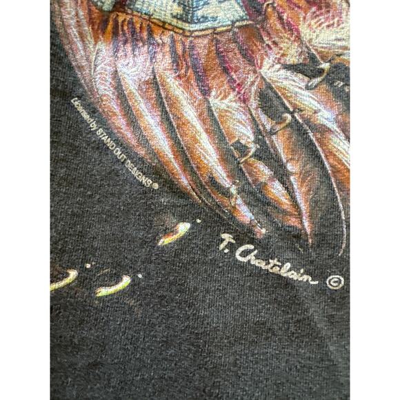 Vintage T. Chatelain Mother Nature Artwork Oneita Large Faded Black Art T-shirt - Picture 3 of 7
